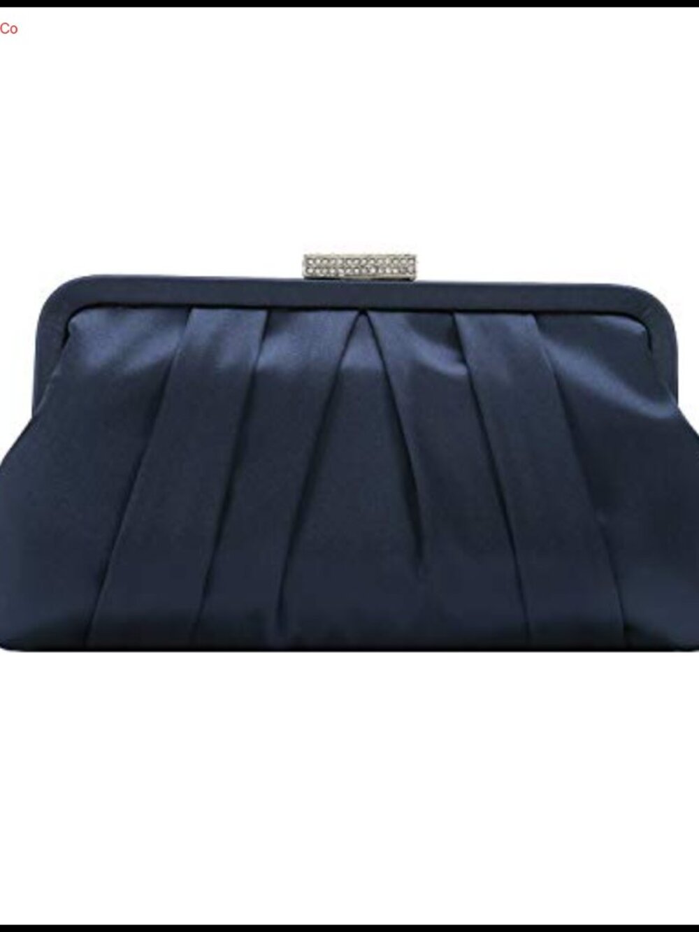 Pleated Satin Clutch Diamante Embellished Evening Bag Wedding Prom Formal